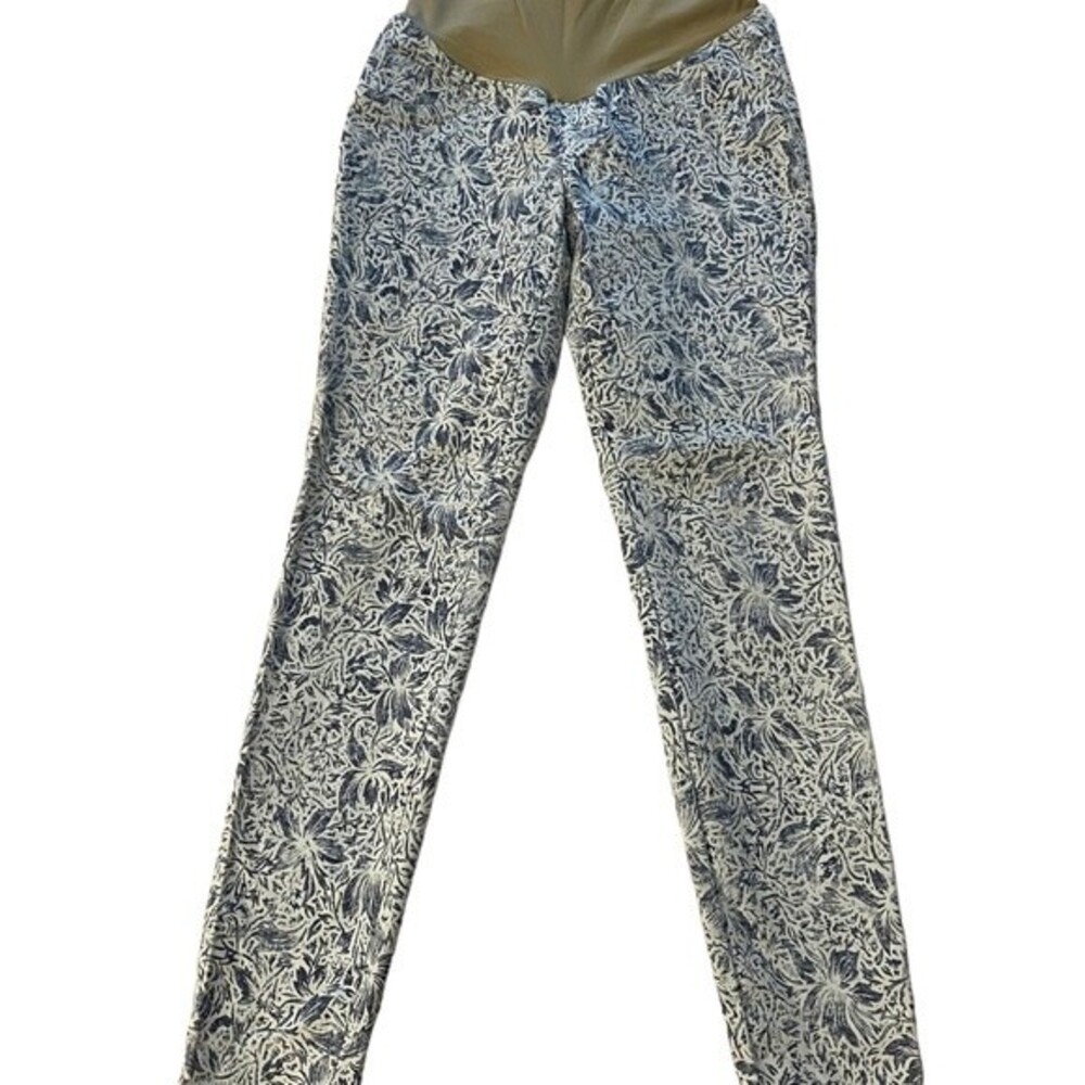 Motherhood maternity lightweight stretch jeans size small EUC blue & white